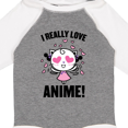 thumbnail image 4 of Inktastic I Really Love Anime with Cute Anime Cat and Hearts Boys or Girls Long Sleeve Baby Bodysuit, 4 of 5