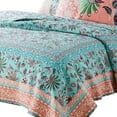 thumbnail image 4 of 3 Piece Full Queen Quilt Set with Floral Print, Blue and White, 4 of 5