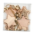 thumbnail image 3 of Colgante Hueco De Madera Para árbol De Navidad, 2x10 Uds., Con Cuerdas Para Decoración De Invierno, Estrella, 3 of 8
