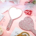 thumbnail image 3 of NOGIS 1 Pcs 6.5 Inch Bling Rhinestone Handheld Mirror Dazzling Adorable Heart Shaped Hand Mirrors with Handle Decorative Cosmetic Mirror Glitter Makeup Mirror for Women Girls Bride Gifts (Pink), 3 of 7