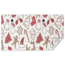 White Christmas Cookie Pattern Rectangle Tablecloth 60"x102",Waterproof Polyester Rectangle Table Cloth, Wipeable Spillproof Polyester Tablecloth for Dining, Camping, Indoor and Outdoor