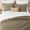 thumbnail image 2 of IR Imperial Rooms 2-Piece Soft Linen Quilt Set, Ultrasonic Chevron Pattern All Season Coverlet, Twin, Camel, 2 of 10