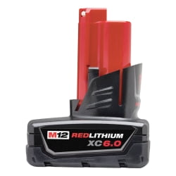 Milwaukee 48-11-2460 M12 REDLITHIUM XC 12V 6.0 Ah Extended Capacity Lithium-Ion Battery Pack