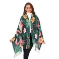 thumbnail image 3 of FORMRS Womens Scarf Winter Soft Long Big Warm Shawls Wrap Tassel Scarves, Flamingo Leaves Pattern, 3 of 9