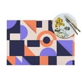 thumbnail image 4 of XMXT 6 Pcs PVC Woven Placemats, Colorful Geometric Artistic Shapes Stain Resistant Anti-Skid Place Mats for Dining Table, 12 x 18 inches, 4 of 6