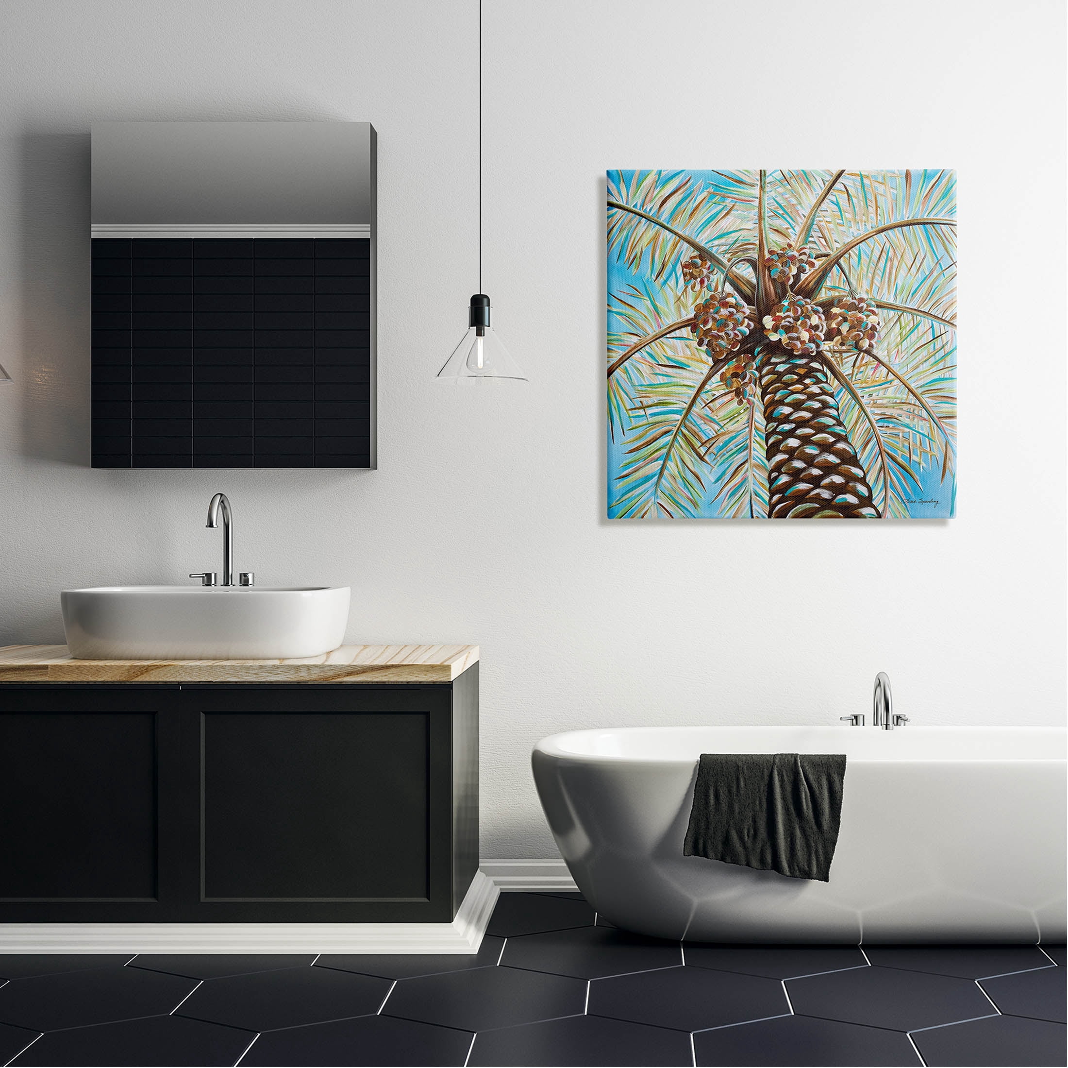 Stupell Industries Modern Palm Tree Painting Painting Gallery Wrapped Canvas Print Wall Art, Design by Lisa Sparling
