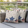 thumbnail image 4 of Independence Day Pillow Covers 2 Pack American Flag Stars Beige Texture Pillowcase Waterproof Outdoor Throw Pillow Cover for Patio Garden Square Cushion 24”x24”, 4 of 9