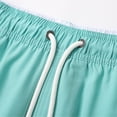thumbnail image 4 of YAYUBA Men's Swim Trunks 7 Inch Quick Dry Drawstring Mens Swimsuit with Compression Liner Light Upf Beach Men Swim Brief,S,Mint Green-1, 4 of 5