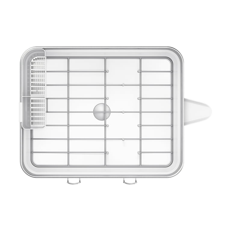 simplehuman Compact Steel Frame Dish Rack Brushed Stainless Steel White