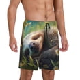 thumbnail image 2 of Fotbe Daisy Sleeping Sloth Pantalones Cortos de Pijama para Hombre, Ropa de Dormir, Pantalones de Pijama Cortos para Hombre-Large, 2 of 6