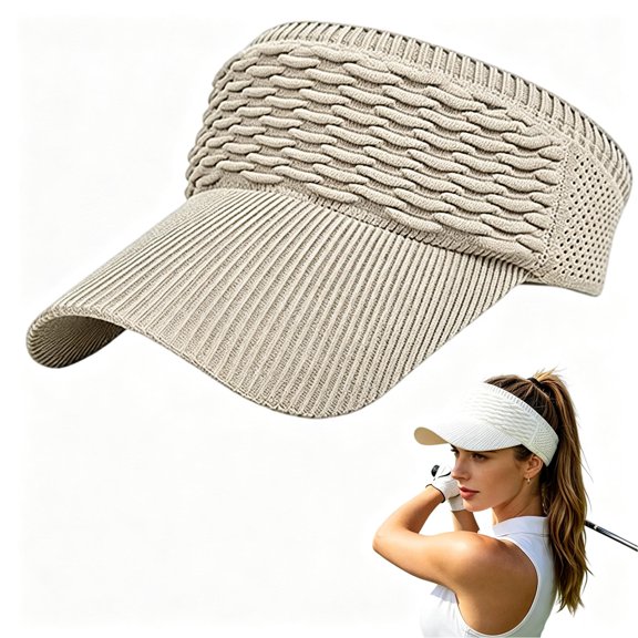 Women's High Ponytail Sun Visor Hats - UPF 50 Wide Brim Sun Protection, Open-Top Breathable Design for Running, Golf & Beach