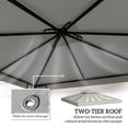 thumbnail image 4 of Outsunny 10' x 10' Square 2-Tier Gazebo Canopy Replacement Top Cover Outdoor Garden Sun Shade, Light Grey, 4 of 10