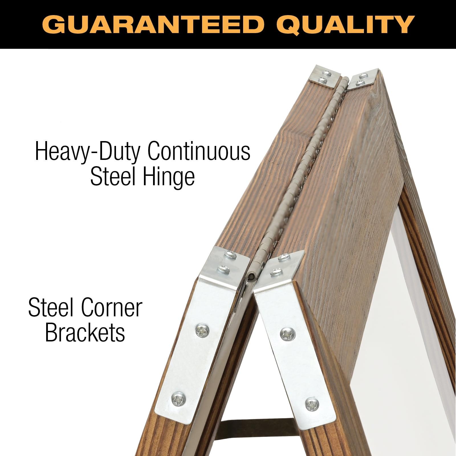 Excello Global Products Indestructible A-Frame Whiteboard, Dry-Erase Board, Presentation Board for Meetings, and Collaborative Sessions, Brown, 40" x 22"