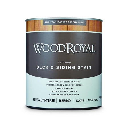 WoodRoyal Semi-Transparent Tintable Neutral Base Acrylic Deck and Siding Stain 1 qt.