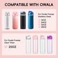 thumbnail image 2 of 2Pcs Replacement Cap for Owala Freesip+2Pcs Water Bottle Holder Carrier with Shoulder Strap,One Button Water Bottle Top Lid and Straws,LeakProof (grey and pink), 2 of 8