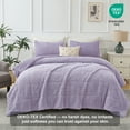 thumbnail image 6 of Jessy Home 3 Piece Fleece Queen Comforter Set - Soft & Warm Fluffy Purple Sherpa Bedding , Fuzzy Heavy Double Sided Design Winter Comforter with 2 Pillow Cases, 6 of 8