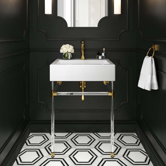 Modway Redeem 24" Acrylic Wall-Mount Bathroom Vanity in Clear White