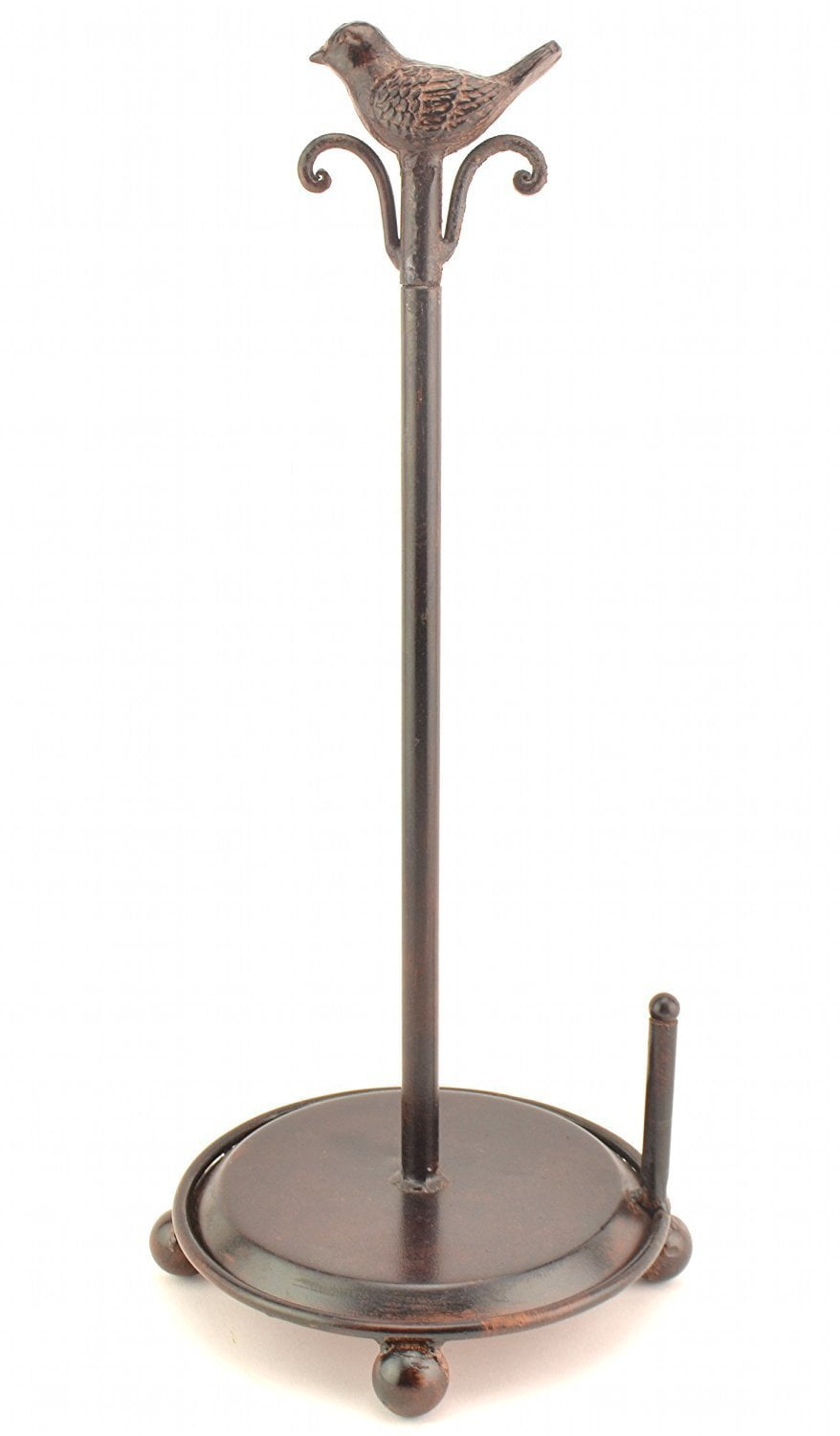 Metal Paper Towel Holder Stand Bird 16.75" Tall, Made from durable cast