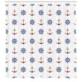 thumbnail image 3 of Ambesonne Sealife Shower Curtain, Anchors and Ship Wheels, 69"Wx70"L, Navy Blue and Ruby, 3 of 3
