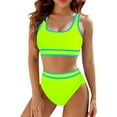 thumbnail image 4 of TEVEQ Tankini Swimsuits for Women Tummy Control Swimsuits for Women 2 Piece with Short Women's Two Swimsuit High Waisted Contrasting Colors Bikini Sets Double Shoulder Bathing Suits for 2024, 4 of 7