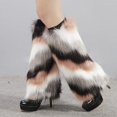 thumbnail image 4 of Women's Fluffy Leg Warmers Winter Fluffy Leg Warmers Soft Holiday Wear For Party Parade Grey 20CM, 4 of 5