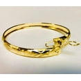 thumbnail image 5 of 10K 8in Yellow Gold Diamond Cut/Textured Bangle with Latch Clasp, Approx 5g, 5 of 8