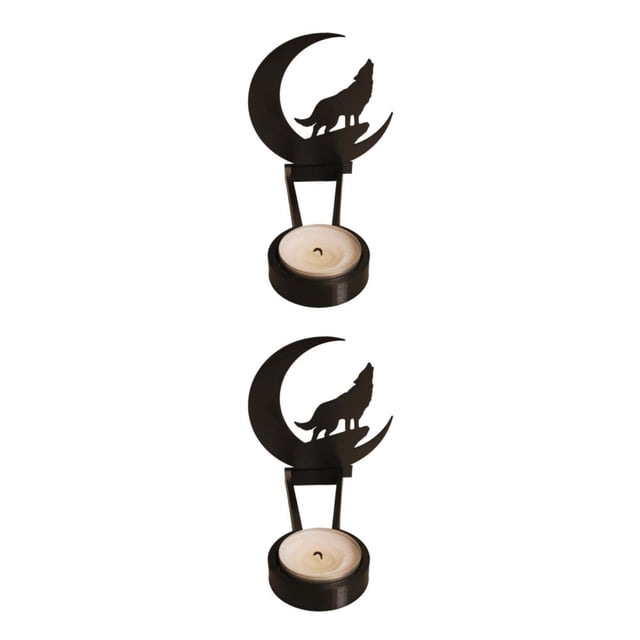 Transemion Stainless Steel Classic Pattern Candle Holders With Vivid Images For Halloween Decor Spooky L 2Set