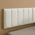 thumbnail image 4 of SWQQWEI Queen Bed Frame Floating with LED Lights Faux Leather Upholstered,Wall Mounted Headboard, 4 of 10