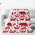 thumbnail image 4 of Salouo red plaid Moose Bunny bear Print Bed Blankets,Flannel Blanket Comfortable Air Conditioning Blanket Lightweight Blanket for Sofa Bed Travel & Couch -80"x60", 4 of 8