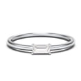 thumbnail image 1 of East-West Stackable Baguette Birthstone Ring - Cubic Zirconia / White Topaz (April), 1 of 5
