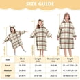 thumbnail image 4 of FORMRS Wearable Blanket Hoodie with Sleeves for Kids Cozy Flannel Sweatshirt, Cream Plaid, 4 of 7