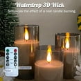 thumbnail image 5 of Rechargeable Flameless Candle, Flashing LED Pillar Real Wax Candle with Remote Control and Timer, Upgraded Teardrop Wick, Gray Electronic Candle, 1 Set of 3, 5 of 14