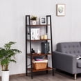 thumbnail image 2 of Giantex 4-Tier Wood Ladder Shelf, Display Rack w/Large Storage Space, Modern Bookshelf for Home & Office, Black, 2 of 4
