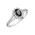 thumbnail image 4 of RYLOS Rings for Women 14K White Gold Ring Classic Halo Diamond Birthstone Ring 6X4MM Oval October Black Onyx Jewelry for Women  Size 6, 4 of 8
