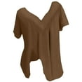 thumbnail image 4 of Timegard Hauts Grande Taille pour Femmes Manches Courtes Col Rond Froncé Confortable Décontracté Ample Blouse Tee Basique, 4 of 4