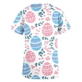 thumbnail image 4 of Fewfanhot Womens T Shirts Easter Scrub Tops Women Stretchy Cute Bunny and Eggs Printed Nurse Working Uniforms with Pockets, 4 of 5