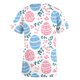 thumbnail image 2 of TaTaai Women Fashion Casual Loose Easter Printed Pocket Short Sleeve V-Neck Nursing Uniform Top Gift, 2 of 5