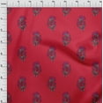 thumbnail image 3 of oneOone Viscose Jersey Bright Red Fabric Floral Block Quilting Supplies Print Sewing Fabric By The Yard 60 Inch Wide, 3 of 5