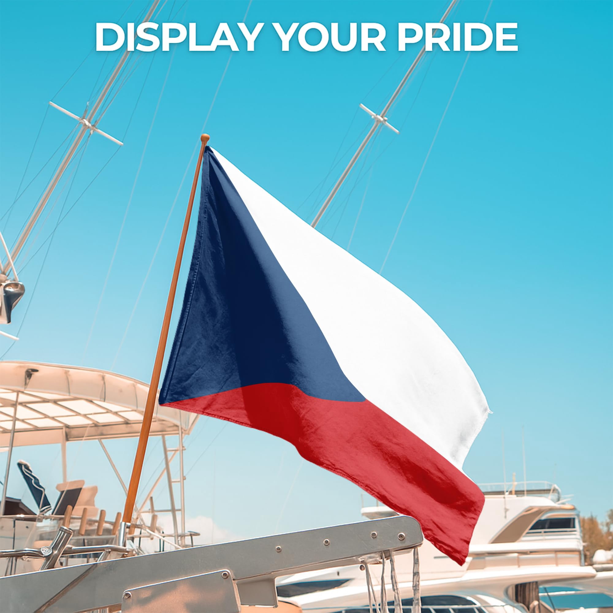 Czech Republic (Czechia) Outdoor Flag (4x6ft) by DreamController - Durable, Fade-Resistant Polyester, Double-Stitched, Brass Grommets - HD Printed Eastern Europe Flag - Made in USA
