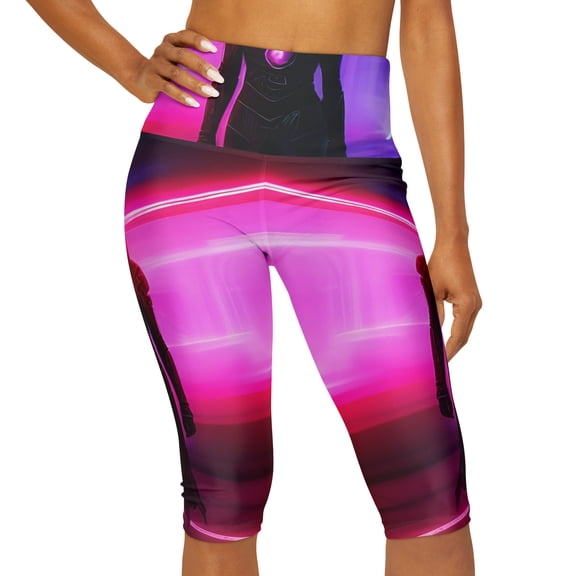 'Laser Tag' Yoga Capri Leggings (AOP)