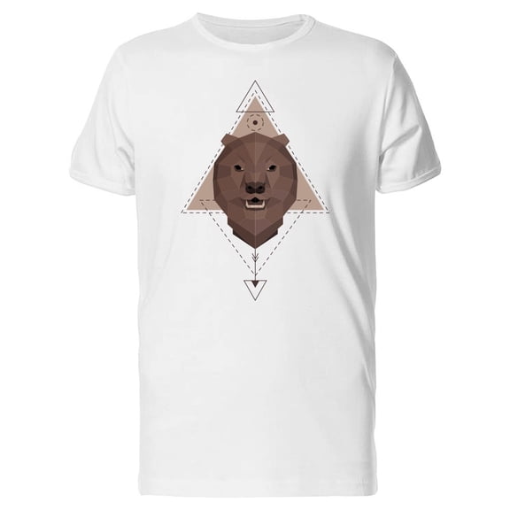 Brown Bear Polygonal Art Tee Men's -Image by Shutterstock