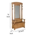 thumbnail image 5 of Marv Foyer Hall Tree Coat Hanger w Mirror, Storage Bench, Light Brown, 5 of 5