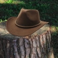 thumbnail image 5 of Baby Sweetie Classic Western Wide Brim Felt Hats Cowboy and Cowgirl Hat for Women and Men with Decorative Band, 5 of 6