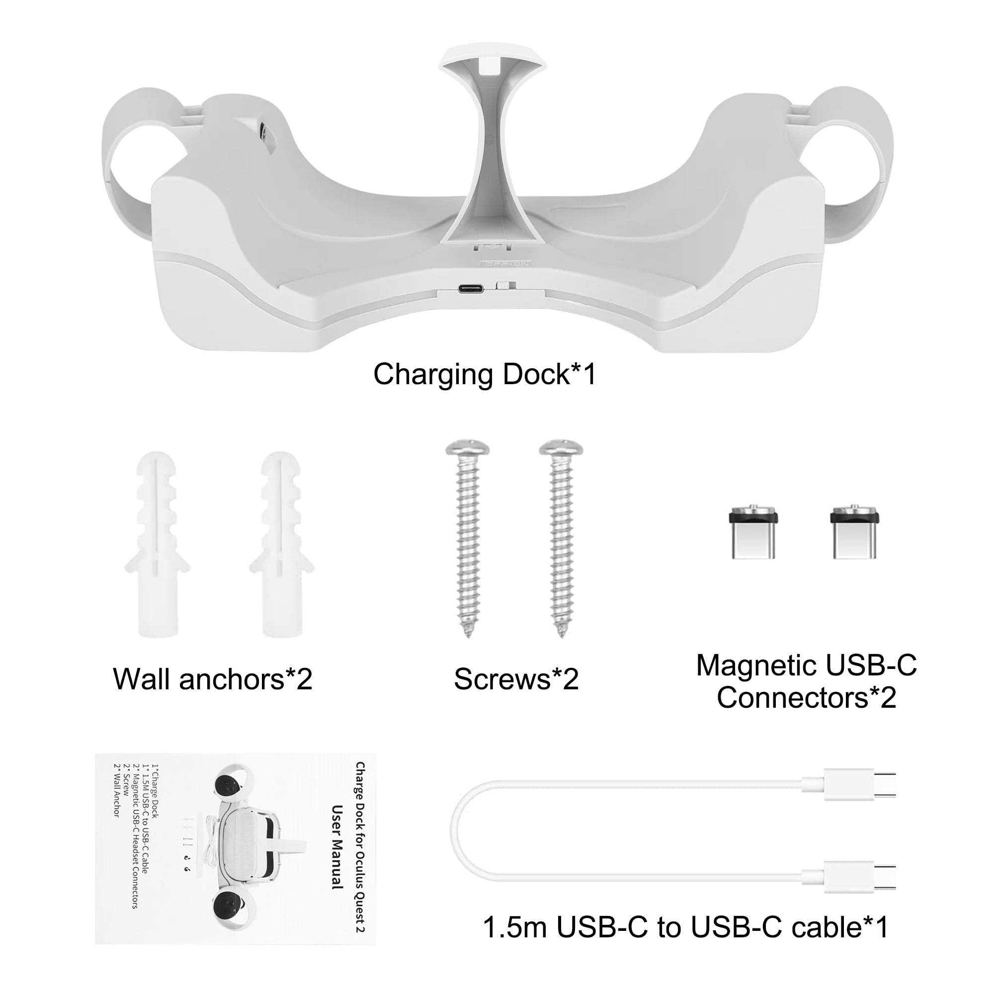 RGB Vertical Charging Stand for Quest 3/Quest 2/Quest Pro