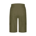 thumbnail image 6 of HKYNLAG Womens Bermuda Shorts High Waisted Cargo Shorts with Pockets Elastic Knee Length Summer Casual Shorts with Pockets Green XL, 6 of 6