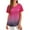 Hot Pink, variant on Aayomet T Shirts For Women Women Gradient V Neck Short Fashion Sleeve Slim Top Workout Tops For Women Green,M