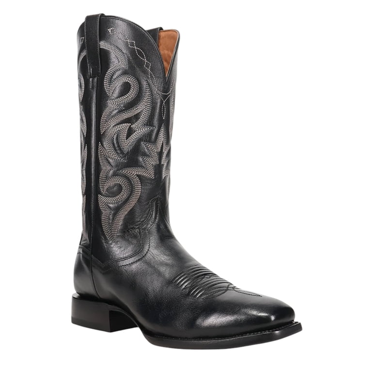Men\'s Black Western Embroidered Pull-On Boots Amazon.com: Atsroel Cowboy Boots for Men Square Toe Western  main image 2