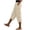 Beige, variant on SBYOJLPB Women Capris Pants Solid Color Elastic Waist Sports Casual Capris Pants with Side Pockets Back Pocket Cropped Trousers