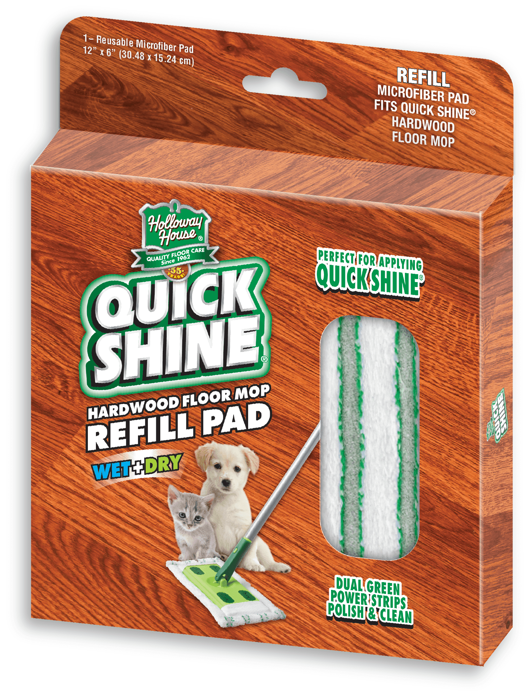 Quick shine Hardwood Floor Mop Refill Pad, 1 pk