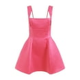 thumbnail image 6 of GEWSEY Women's Sexy Sleeveless Square Neck Adjustable Straps Bow Tie A-line Mini Party Club Dress Hot Pink, M, 6 of 7